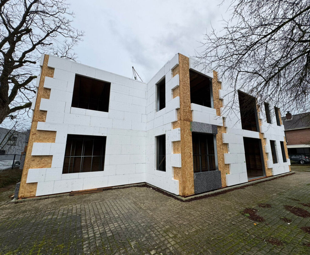 voortgang appartementen bouw te Overijssel